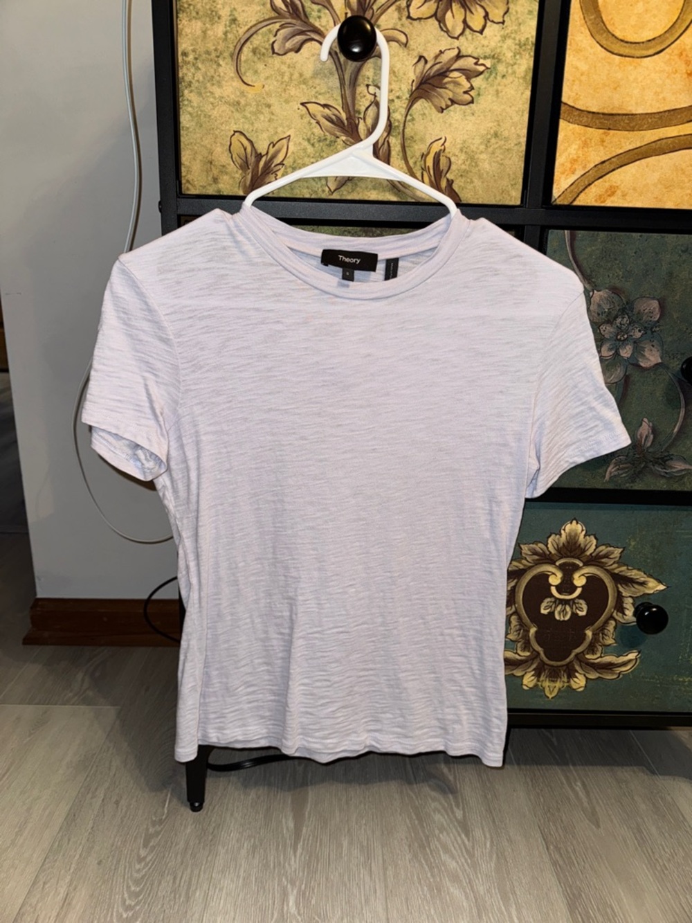 Theory Light Lavender Short Sleeve Crewneck Tee